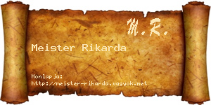 Meister Rikarda névjegykártya